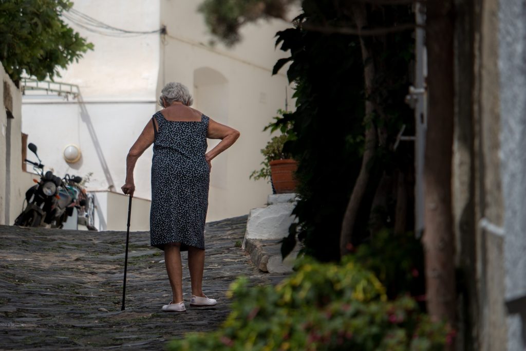 walking aid for elderly woman